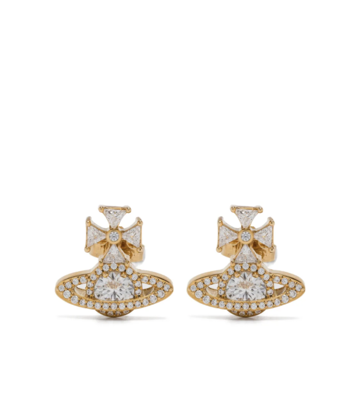MILA EARRINGS GOLD WHITE