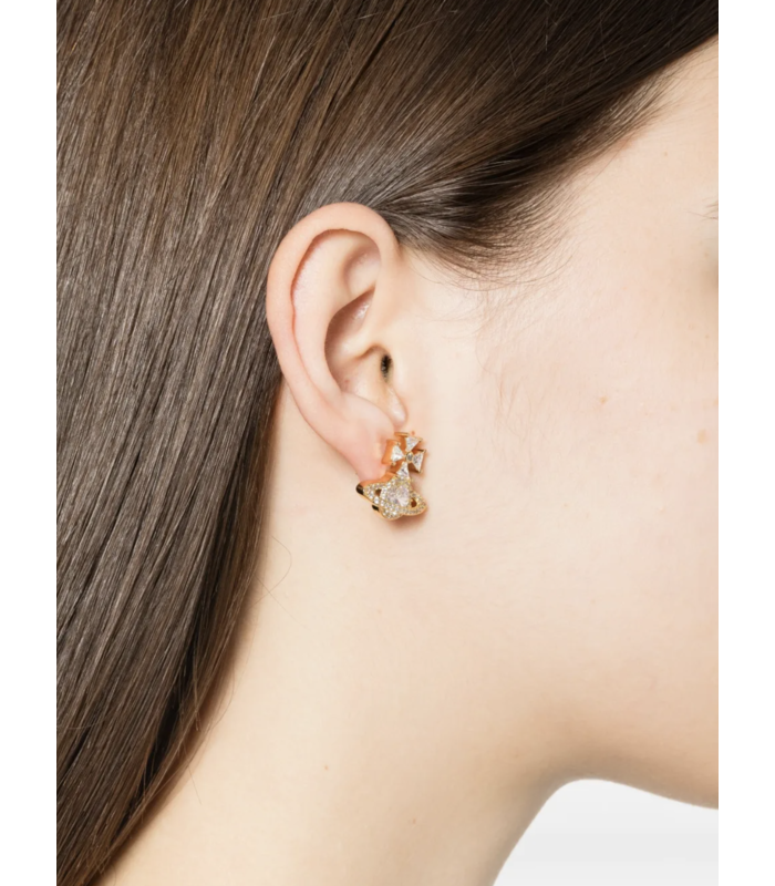 MILA EARRINGS GOLD WHITE