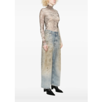 MESH BODY WITH OPEN BACK PRINTED "MÉDAILLON" LIGHTBEIGE/TAUPE