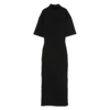 JEAN-PAUL GAULTIER COTTON HIGH NECK LONG DRESS PRINTED "JPG" BLACK/DARKGREY