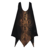 JEAN-PAUL GAULTIER MESH SCARF TOP PRINTED "WOOD" BLACK/BROWN