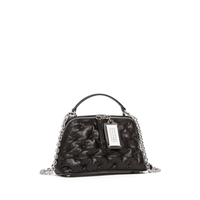 GLAM SLAM EMBROIDERY TRAPEZOID BAG BLACK
