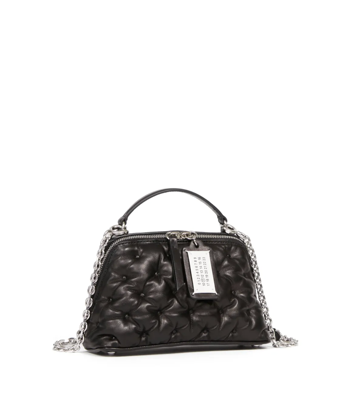 GLAM SLAM EMBROIDERY TRAPEZOID BAG BLACK