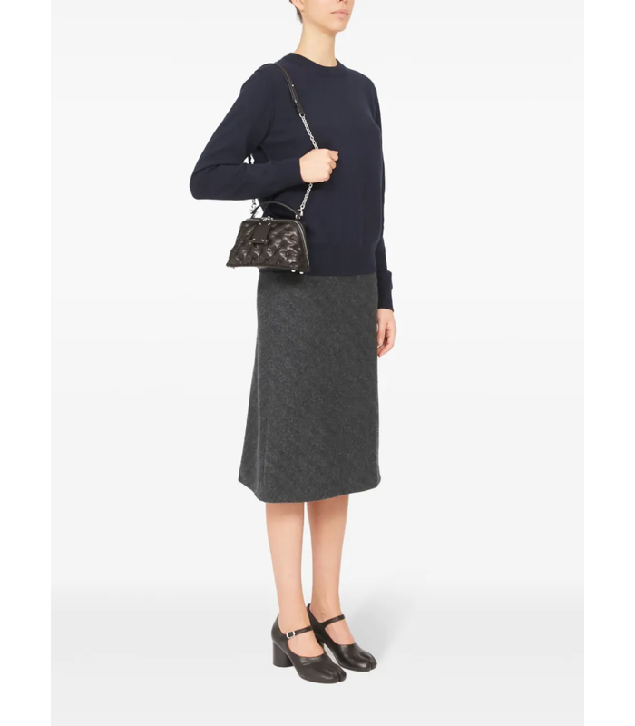 GLAM SLAM EMBROIDERY TRAPEZOID BAG BLACK