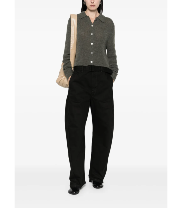 TWISTED BELTED PANTS BLACK