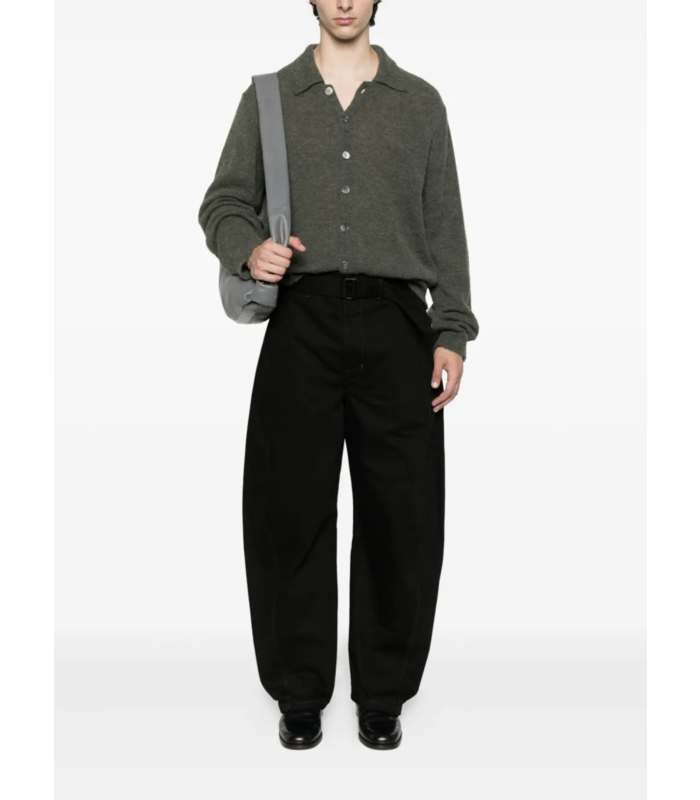 TWISTED BELTED PANTS BLACK