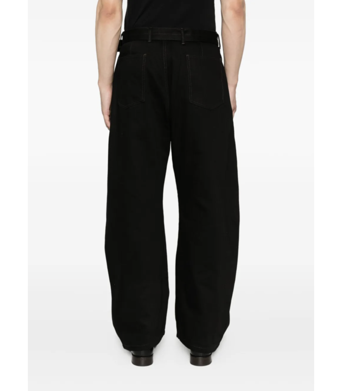 TWISTED BELTED PANTS BLACK