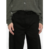 TWISTED BELTED PANTS BLACK