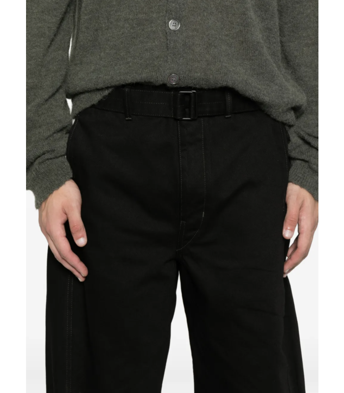 TWISTED BELTED PANTS BLACK