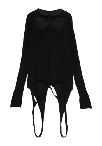 RICK OWENS slashed oversized pull black RICK OWENS slashed oversized pull black