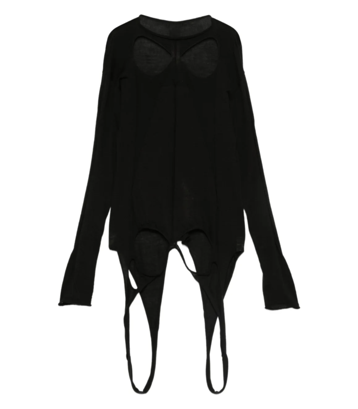 SLASHED OVERSIZED PULL BLACK