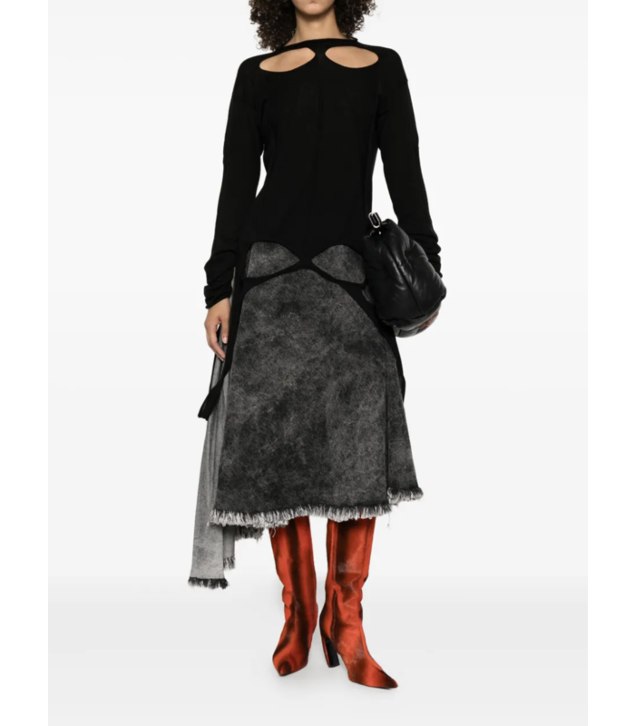 SLASHED OVERSIZED PULL BLACK