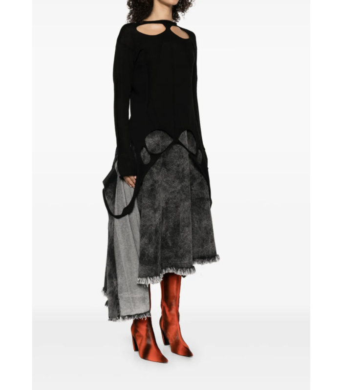 SLASHED OVERSIZED PULL BLACK