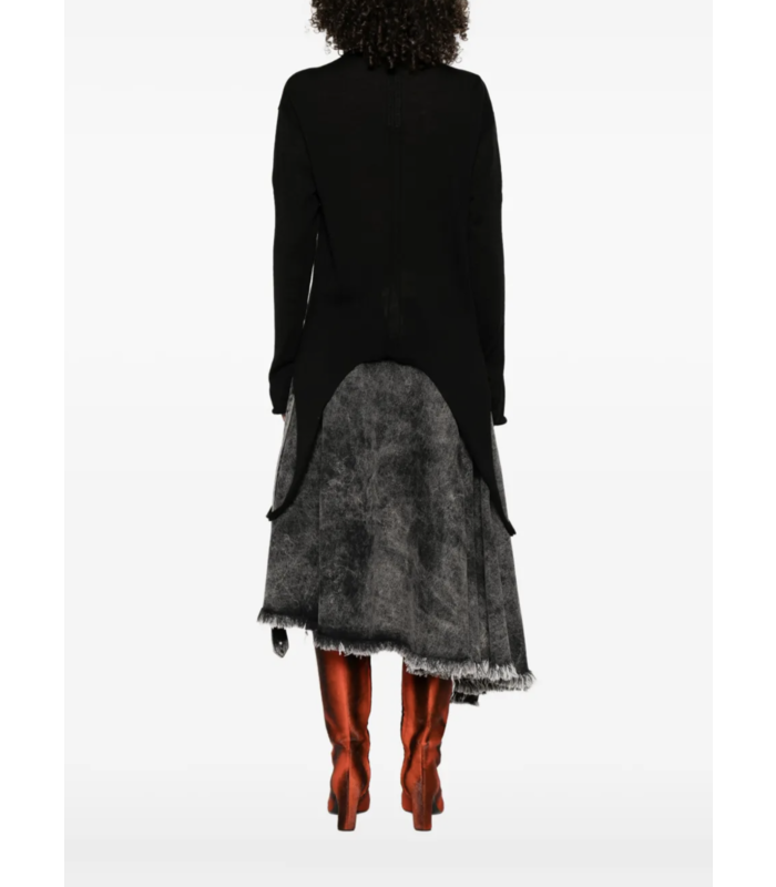 SLASHED OVERSIZED PULL BLACK