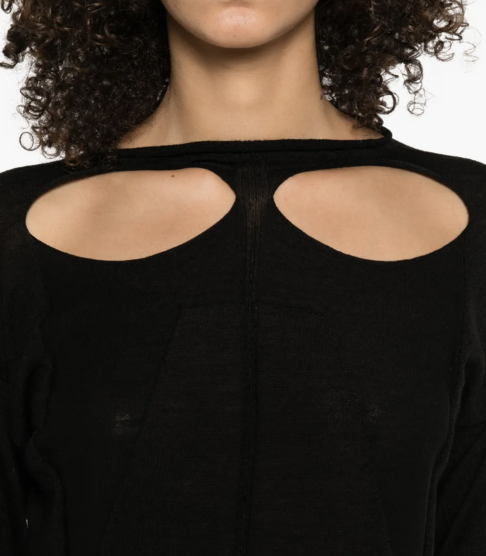 SLASHED OVERSIZED PULL BLACK