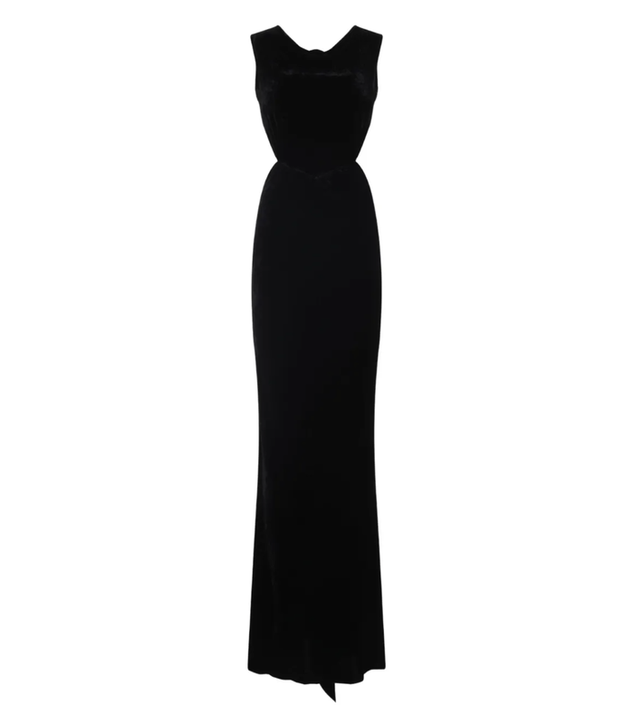 OPEN BACK GOWN BLACK