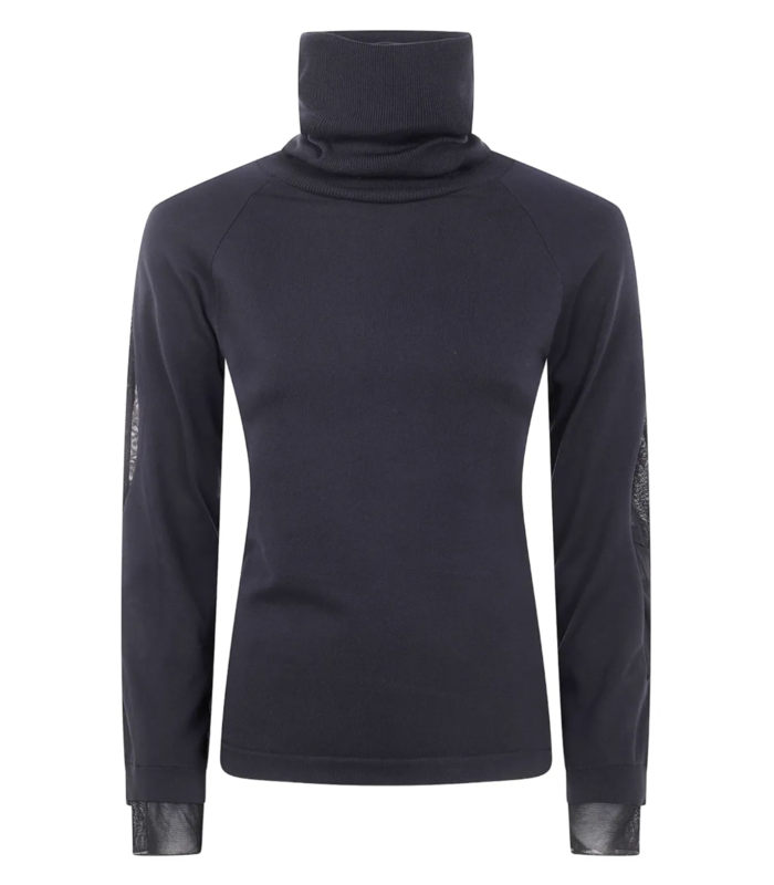 W KNIT TOP BLACK