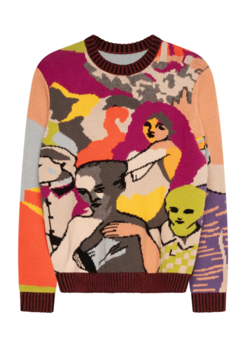 KIDSUPER two step hand embroiderd sweater multi KIDSUPER two step hand embroiderd sweater multi