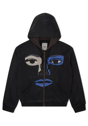 KIDSUPER face patchwork heavyweight zip up black KIDSUPER face patchwork heavyweight zip up black