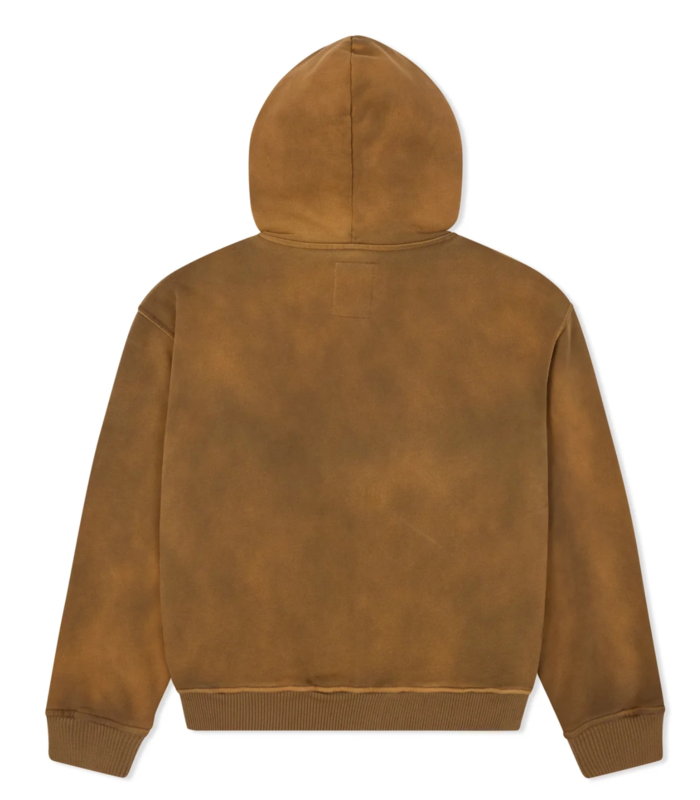 Face Patchwork heavyweight zip up Dark Brown