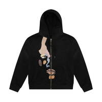 Side Eye Face Hoodie Black