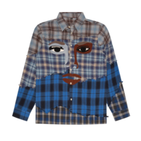Face patchworked Flannel Blue Multi