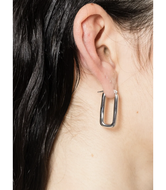 earrings rectangular silver