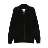HIGH NECK ZIP UP CARDIGAN BLACK