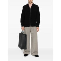 HIGH NECK ZIP UP CARDIGAN BLACK