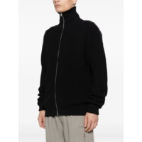 HIGH NECK ZIP UP CARDIGAN BLACK