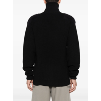 HIGH NECK ZIP UP CARDIGAN BLACK