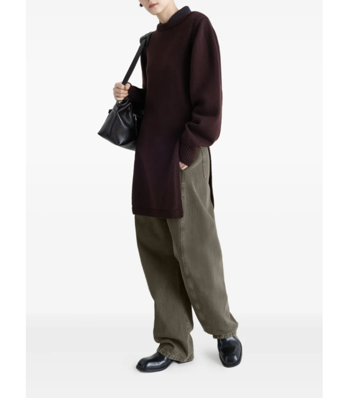 TWISTED BELTED PANTS MOSS GREEN