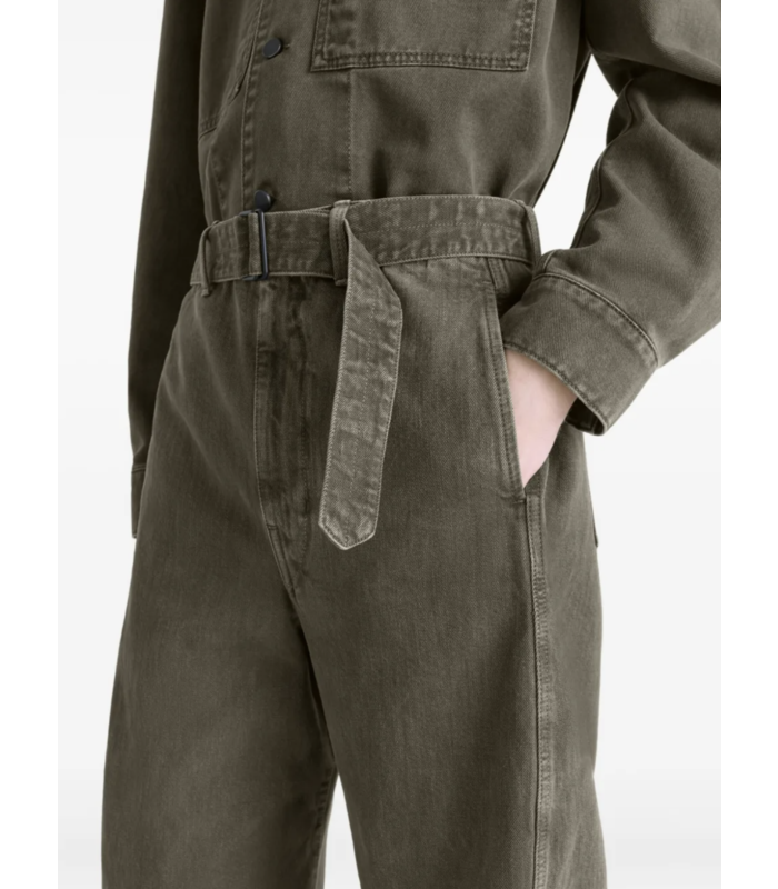 TWISTED BELTED PANTS MOSS GREEN