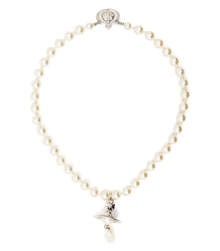 ONE ROW PEARL DROP CHOKER PLATINUM PEARL MULTI