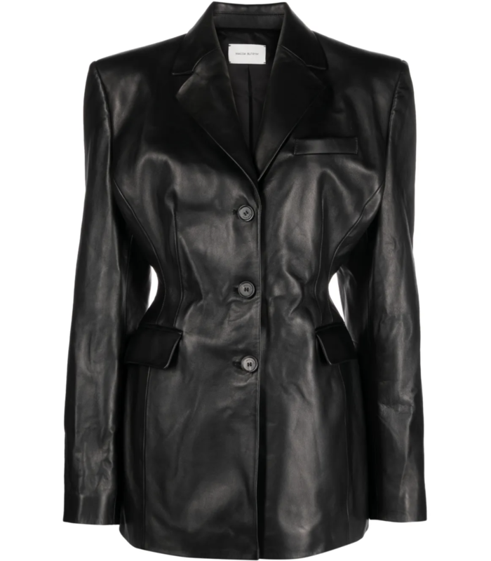 LEATHER 01 BLAZER BLACK
