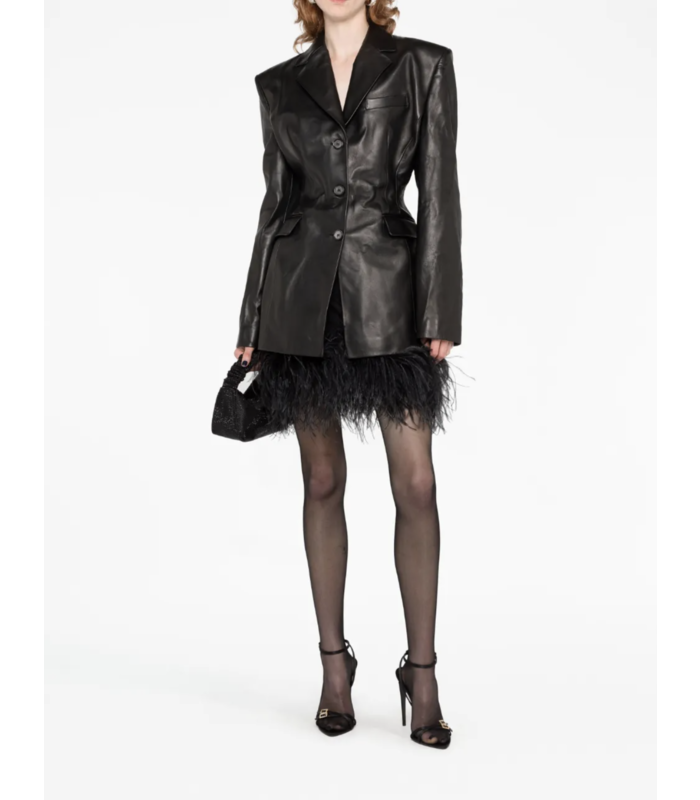 LEATHER 01 BLAZER BLACK