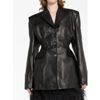 LEATHER 01 BLAZER BLACK