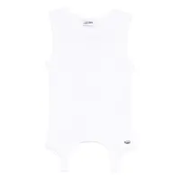 COTTON RIBBED TANK TOP WITH LINGERIE GARTER WHITE