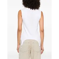 COTTON RIBBED TANK TOP WITH LINGERIE GARTER WHITE