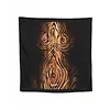 JEAN-PAUL GAULTIER SILK SCARF PRINTED "WOOD" BLACK/BROWN