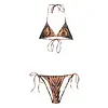 JEAN-PAUL GAULTIER BIKINI SET BODY PRINTED "WOOD" BLACK/BROWN