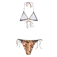 BIKINI SET BODY PRINTED "WOOD" BLACK/BROWN