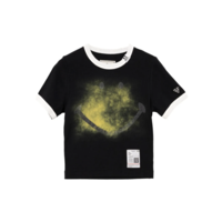 SMILY FACE PRINTED MINI TEE BLACK