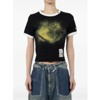 SMILY FACE PRINTED MINI TEE BLACK