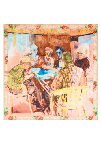 KIDSUPER dominos painting silk scarf KIDSUPER dominos painting silk scarf