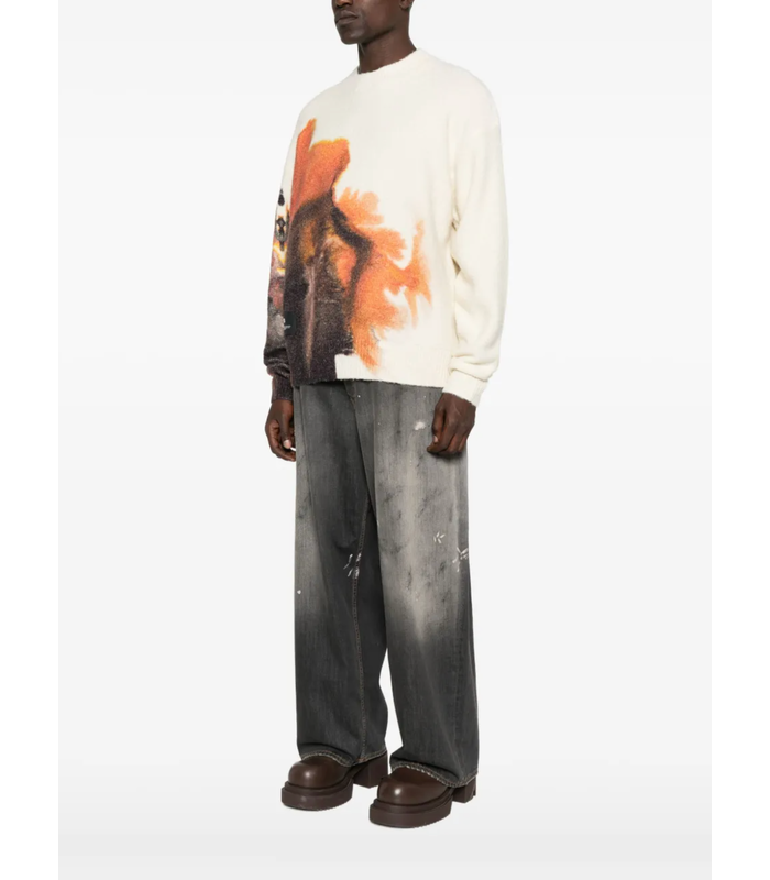 GFX KNIT CREW CWHITE/MULTCO