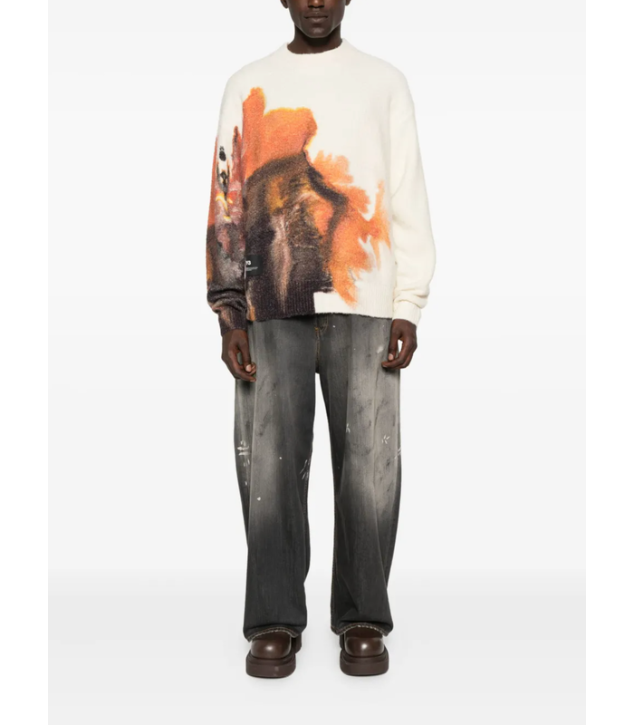 GFX KNIT CREW CWHITE/MULTCO