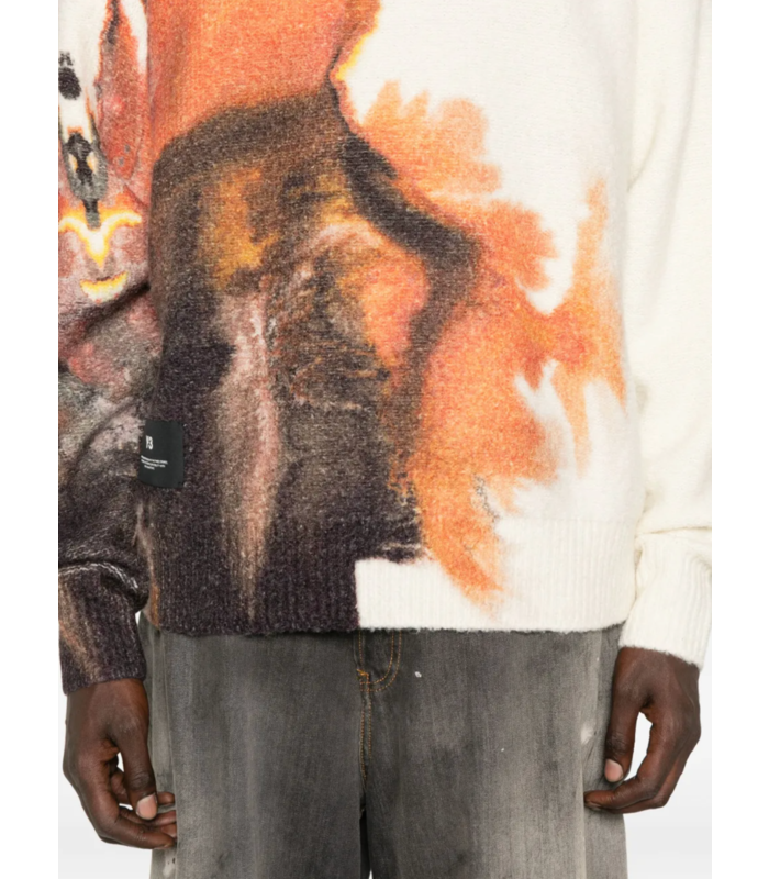 GFX KNIT CREW CWHITE/MULTCO