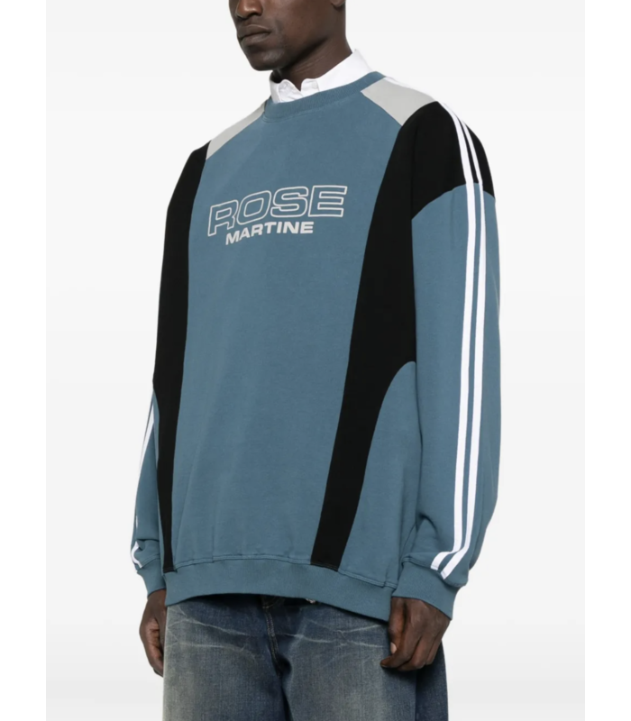 PANELLED SWEATSHIRT BLUE AGEAN ROSE OUTLINE