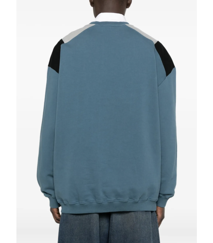 PANELLED SWEATSHIRT BLUE AGEAN ROSE OUTLINE